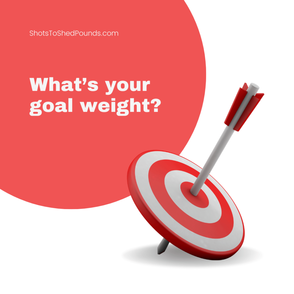 Target with a bull's eye and the text "What's your goal weight?"