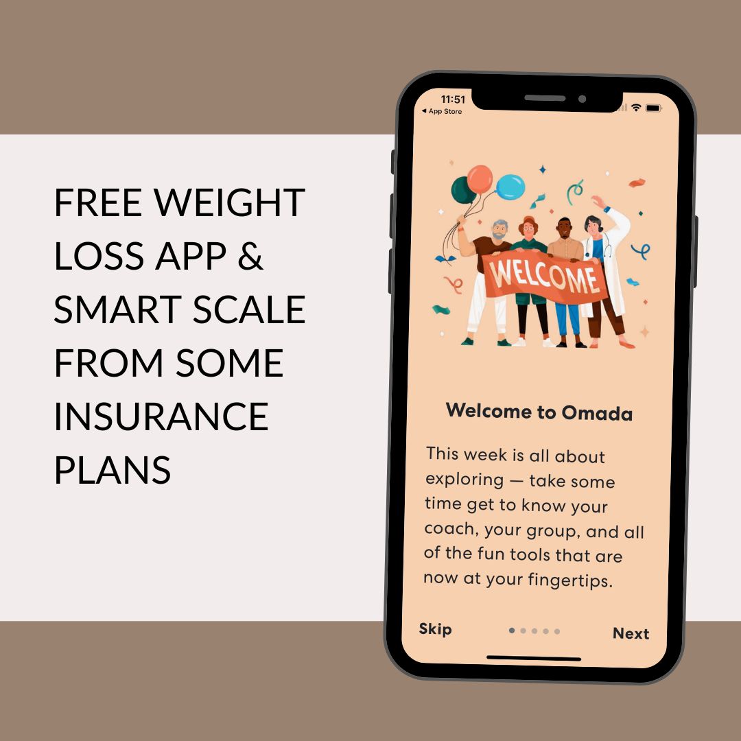 Image of phone with Omada app on it for weight loss