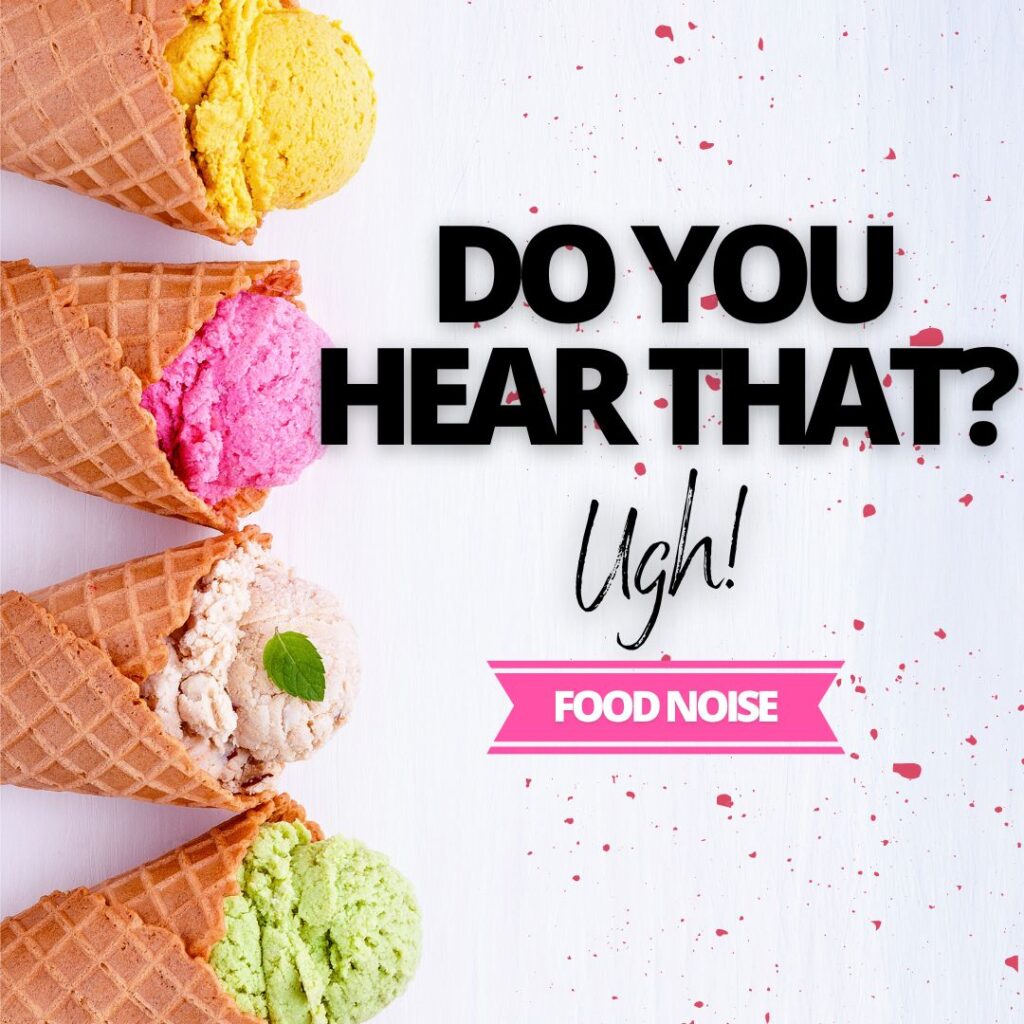 ice cream cones with text saying "Do you hear that?" Food noise